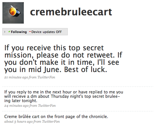 Creme Brulee Goes Underground