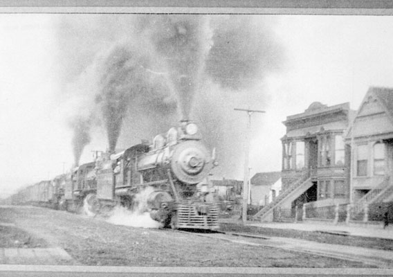 3 Engine Freight Train on Harrison St. near 21st. St. 1905