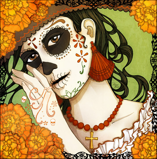 The 2009 Day of the Dead poster: a work in progress / Kiriko Moth