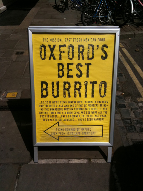 oxford burrito sign