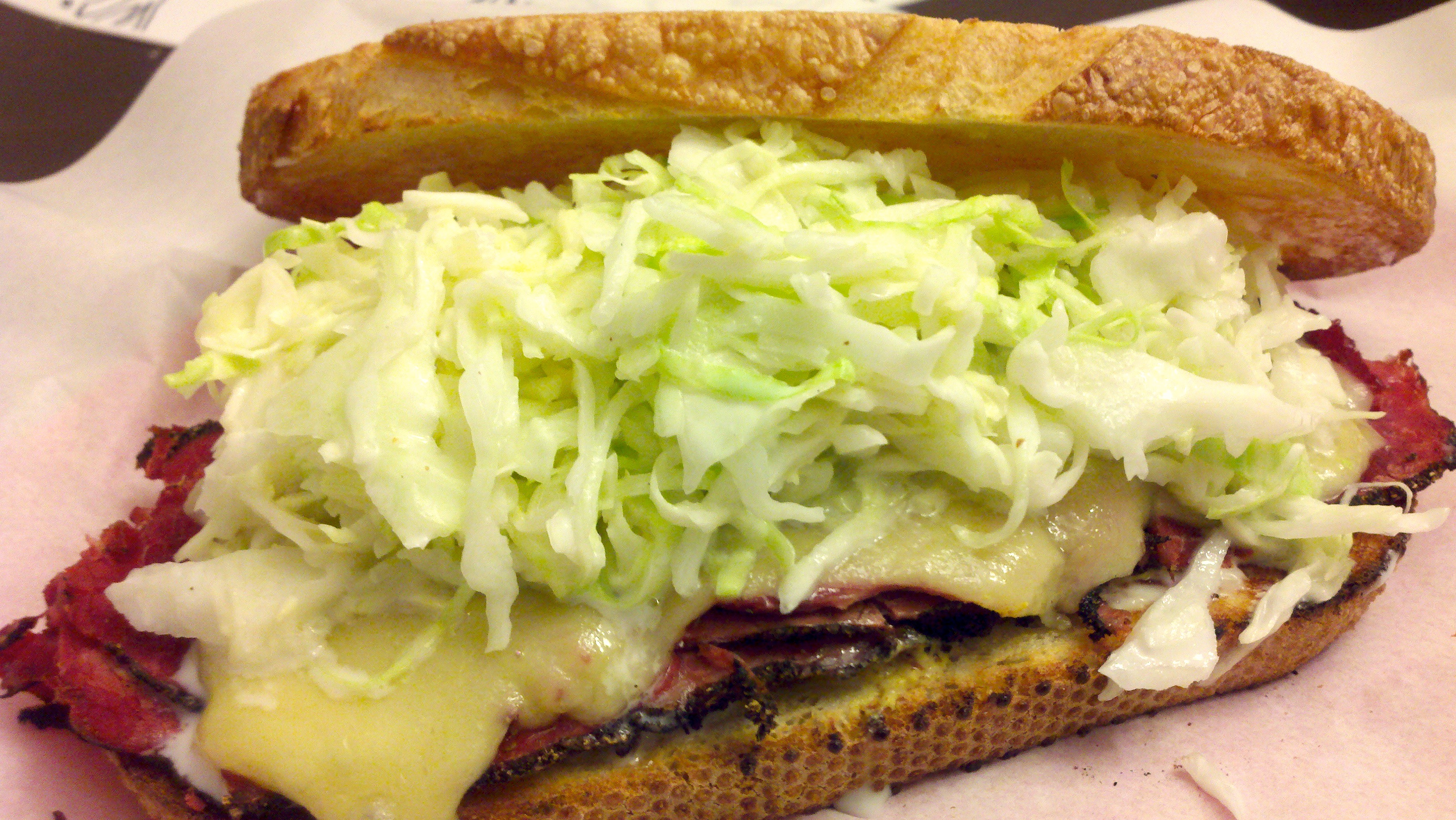 Pastrami, swiss and creamy slaw on sourdough « Mission Mission