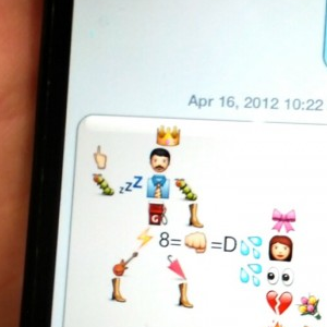Emoji man giving the finger and jacking.