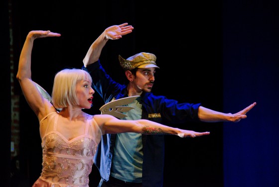 Julie Mahony as Cupid and Colin Epstein as Hermes. Photo by Andy Mogg.