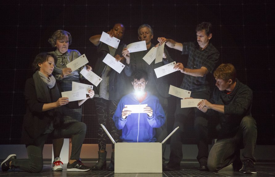 Adam Langdon as Christopher Boone in the touring production of "The Curious Incident of the Dog in the Night-Time" - photo by Joan Marcus