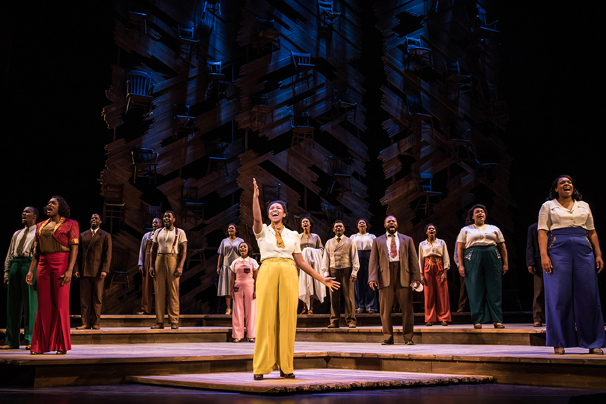 Photo by Matthew Murphy.  Adrianna Hicks (Celie) and the North American tour cast of THE COLOR PURPLE.